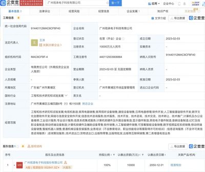 視源股份新設(shè)電子科技子公司，注冊資本1億元，聚焦數(shù)字文化創(chuàng)意軟件開發(fā)